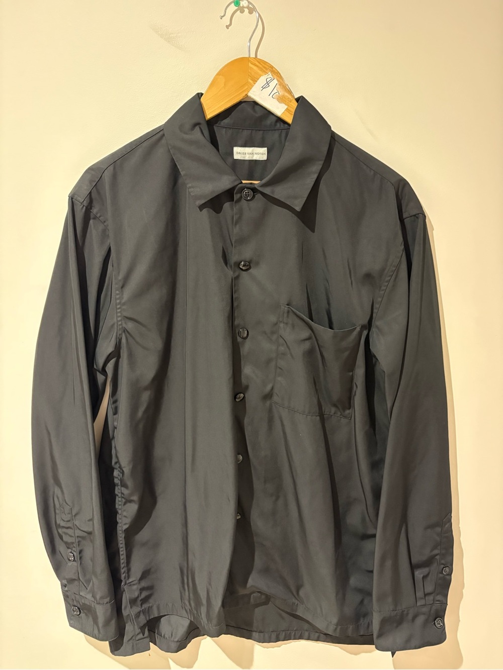Dries Van Noten Charcoal Black Button Re nylon